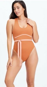 Fabletics Damen Bademode Schnürung Racerback Badeanzug Einteiler Sienna Pink Neu mit Etikett - Bild 1 von 7