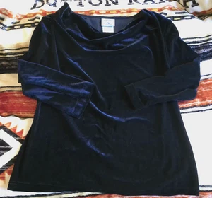 JERSEY DE TERCIOPELO LAURA ASHLEY DE COLECCIÓN NEGRO M LSLV CUELLO CAPUCHA POLIÉSTER CLÁSICO - Imagen 1 de 4