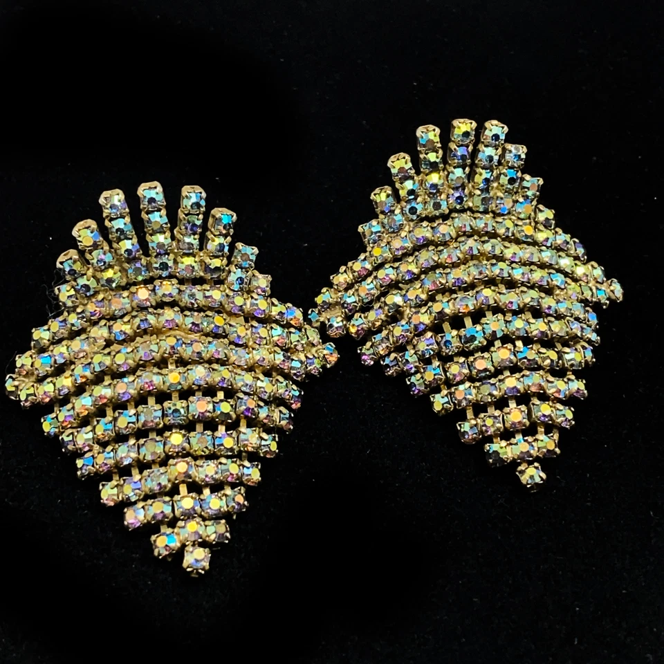 Винтажные зажимы для обуви Aurora со стразами золотистые блестящие арочные короны - Изображение 1 из 4