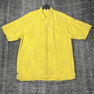 Tommy Bahama Herren Large gelb Seide tropisch Blumen Kurzarm Knopfleiste Hemd - Bild 1 von 9