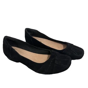 Scarpe ballerine Clarks Blanche Fria taglia 8 nere scamosciate slip on comode carriera - Foto 1 di 7