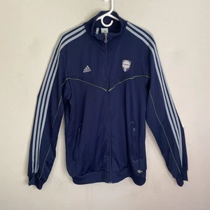 Adidas Adipure Jacket Mens Large Blue Full Zip Pockets Y2K Retro 2008 Jacket Vtg - Picture 1 of 15