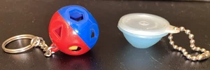 Lot 2 Tupperware Miniature Keychains: Shape-O ball, blue bowl for coins - Picture 1 of 3