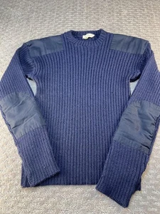 Suéter LL Bean de Colección Para Hombres 37 Parches de Codo de Lana Azul Marino Comando Hombro Años 80 - Imagen 1 de 24