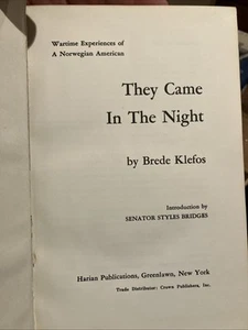 They Came in the Night by Brede Klefos Leather Binding 1959 - Picture 1 of 8