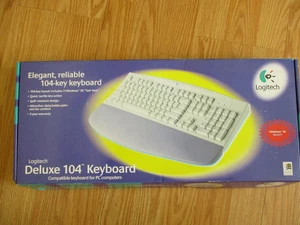 Logitech Deluxe 9670040403 Wired Compatible Keyboard For PC Computers PS/2 & AT - Picture 1 of 5
