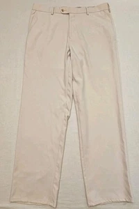 Peter Millar Wicking E4 Pants Gray Size 33x29 Beige EUC - Picture 1 of 7