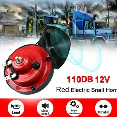 12V 110DB Loud Train Horn Waterproof for Motorcycles Car Truck SUV Boat Red - Image 1 of 4