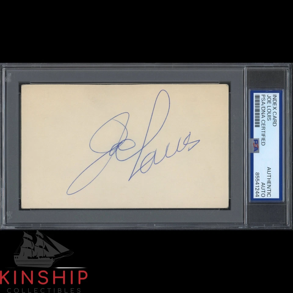 Joe Louis signed 3x5 Index Card PSA DNA Slab Boxing Auto C5276 - Image 1 of 1