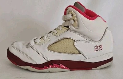 Niños Jóvenes Nike Air Jordan V 5 Retro Blanco Legado Rojo Escarlata Fuego Zapatos 1.5Y Foto 1 de 4