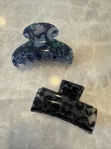 France Luxe L. Erickson große Couture Krallenclips Liberty of London & schwarze Spitze - Bild 1 von 8