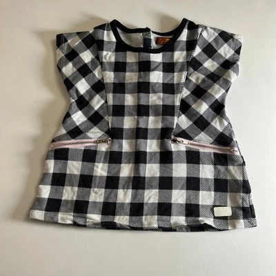 Top bebé Seven for All Mankind 24 meses cuadros búfalo negro blanco Foto 1 de 4