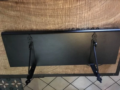 Mensola in Legno nera con Bordo Stondato 60 x 20 x 3 completa di staffe - Immagine 1 di 4