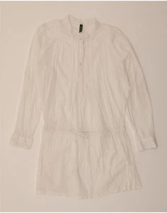 RALPH LAUREN Womens Pullover Shirt Dress UK 14 Medium White Cotton AC07 - Picture 1 of 3