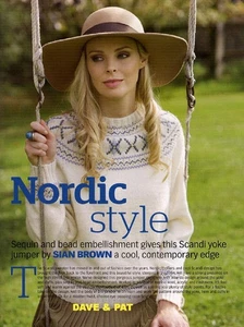 ORIGINAL KNITTING PATTERN LADIES SCANDI YOKE SWEATER BABY CASHMERINO SIZE 8-20 - Picture 1 of 2