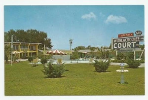 Postal Withlacoochee Court Inglés Florida Motel De Colección Era Cromada FL - Imagen 1 de 2