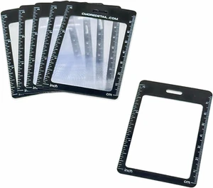 6 Credit Card Size 3X Magnifiers, Each Magnifier for Reading Has 3X Fresnel Lens - Picture 1 of 12