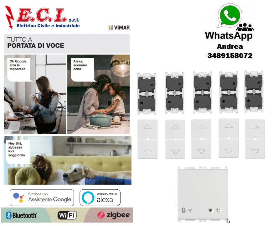 Trousse Gestion Volets Roulants Avec App Wifi Centralisé Connesse Vimar Plana - Photo 1/1