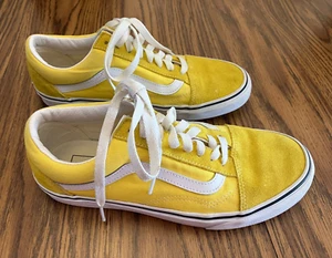 Vans 'Off the Wall' Shoes - Size 6.5 UK - Yellow Canvas & Suede - Picture 1 of 7