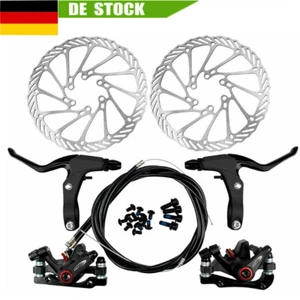 Fahrrad Scheibenbremse Set Mechanische Vorne-Hinten MTB Bremse Bremsbeläge 160mm - Bild 1 von 10