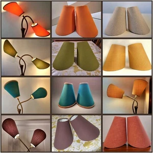 New SCUTTLE SHADE PAIR For Mid Century Gooseneck Lamps * Bespoke * FREE POST - Picture 1 of 24