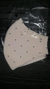 NEW Victoria Secret REUSABLE & Washable Face MAsk pink polka w/ gold Logo - Picture 1 of 2
