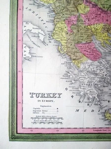 1846 TURKEY in EUROPE * ALBANIA Romania * Stunning MITCHELL/TANNER ORIGINAL - Picture 1 of 2