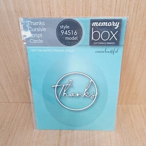 Memory Box DiesThanks Cursive Script Circle Die Cut - Picture 1 of 3