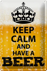 Blechschild Spruch 20x30 cm Keep Calm and have a Beer Bier Deko Schild tin sign - Bild 1 von 5