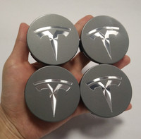 4pc 58mm 2.28" Gray Logo Wheel Hub Center Caps Covers Fit Model Tesla S Roadster