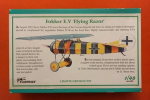 1/48 Flashback 8912, FOKKER E.V Flying Razor - Picture 1 of 4