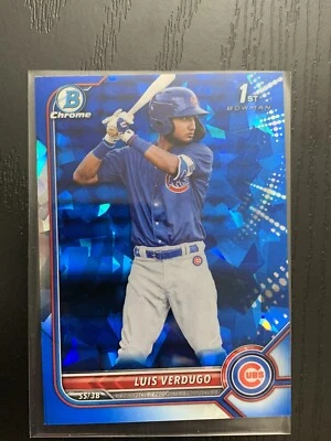 2022 Bowman Chrome Sapphire Luis Verdugo 1st Bowman #BCP-147 Chicago Cubs - Image 1 of 2