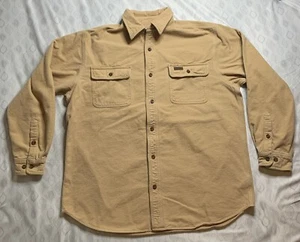 Carharrt Mens L Brown Long Sleeve Button Up Shirt Workwear Casual Heavyweight - Picture 1 of 12