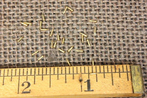 1/8” SOLID BRASS VERY TINY BRADS 100 NAILS #23 gauge Escutcheon pins USA made Cover