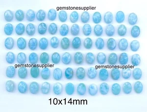10 Stück Natürlicher Larimar Oval Cabochon Kalibriert Edelstein Großhandel 10x14mm - Bild 1 von 6