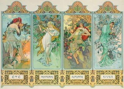 Eurographics Four Seasons 1000 Piece Jigsaw Puzzle By Alphonse Mucha - Image 1 of 4