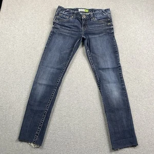 Aeropostale Jeans Youth Girls 3/4 29x27 Bayla Skinny Low Rise Raw Hem Distressed - Picture 1 of 17