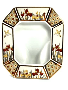Vintage Japanischer Bilderrahmen Blumen und Kolibris 24K Gold Chokin Kunst - Bild 1 von 6