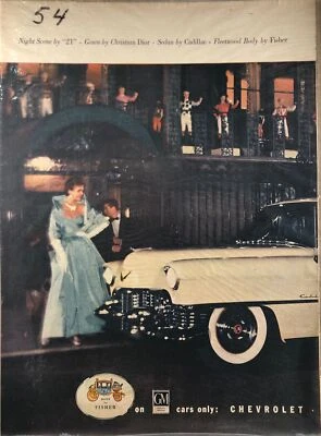 1954 Vintage Cadillac Ad - Night Scene - Image 1 of 4