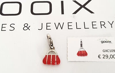 GOOIX Silber 925 Charm Charms Anhänger Tasche Handtasche rot bowling bag NEU 36 - Bild 1 von 2