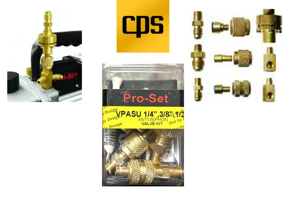 VPASU CPS Kit de Válvula Antisifón Universal 1/4" SAE, 3/8" SAE y 1/2"-20 UNF Foto 1 de 2