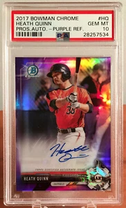 2017 Bowman Chrome Heath Quinn Purple Refractor Autograph #'d /250 PSA 10 - Picture 1 of 2