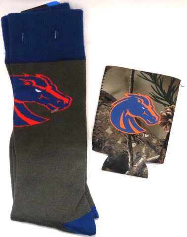 NCAA College Boise State Broncos Athletic Crew Socks & koozie Cover
