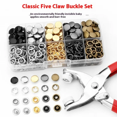 Metal Five-pronged Buckle Installation Set Hand Pliers Tools Invisible - Image 1 of 4
