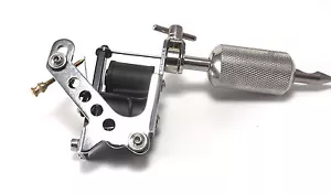 TATTOOMASCHINE IG-27 SILBER INKgrafiX® Deutschland Studioqualität Spulenmaschine - Bild 1 von 4