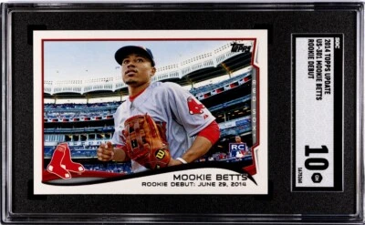 Mookie Betts 2014 Topps Update US-301 ROOKIE Debut SGC 10 Gem Mint Red Sox RC - Image 1 of 2
