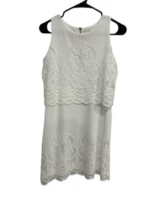 Charter Club Petite White Lace Overlay Sleeveless Dress SZ Petite Small - Picture 1 of 8