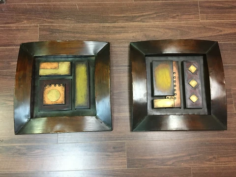 Vintage Abstract Relief Metal Wall Hangings Cover