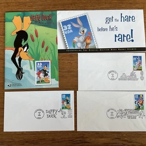 Lot~3 US 1st day covers FDC~1997-99~Looney Tunes~Bugs Bunny~Sylvester~Daffy Duck - Picture 1 of 17