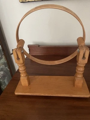 Vintage Wooden Tabletop Embroidery Hoop Stand 10 “ Made in England. READ - Image 1 of 4